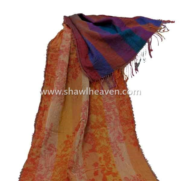Exquisite double sided wool shawl scarf